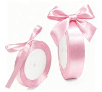 LIANRISES 46M Nastro Raso Rosa, 10/20mm Nastro Regalo in 2 Rotoli di Larghezza Diversa per Confezioni Regalo, Palloncini, Fiocchi, Bouquet, Matrimoni, Torta di Compleanno,Decorazioni Natalizie e Altro