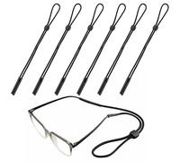LIANRISES 6 Pezzi Cordino Per Occhiali, Antiscivolo Laccetto Nero Laccio Occhiali Sport, Uomo, Donna, Bambino Da Sole e Lettura, Per La Maggior Parte Degli Occhiali, Cordoncino Porta Collo