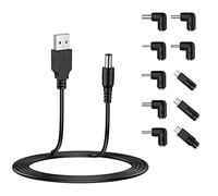LIANSUM Cavo di alimentazione da USB a DC 5V, cavo di jack universale DC 5,5x2,1mm con Micro USB, Type-C, Mini USB 10 connettore per Smart phone,Router,LED Light cavetto usb