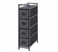 LIANTRAL Cassettiera verticale sottile con 4 cassetti in tessuto, cassettiera in tessuto, torre portaoggetti, grande capacità, cassettiera per camera da letto, soggiorno, bagno, stanza stretta, nero e