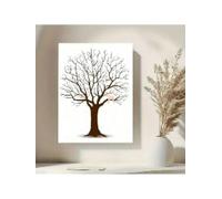 lianyibo 1 pezzo di arte murale su tela minimalista con uccellini innamorati - Stampa moderna e romantica con silhouette di albero spoglio, decorazione per camera da letto (60x80 cm/senza cornice)