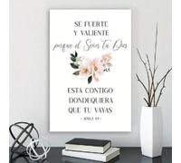 lianyibo 1 pezzo di citazione spagnola ispiratrice e versetto della Bibbia su tela, design floreale, poster per ufficio, soggiorno, cornice 70x100 cm