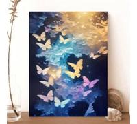 lianyibo 1 pezzo di stampa su tela astratta a forma di farfalla, arte murale, cielo colorato e nuvole, estetica moderna per soggiorno, camera da letto, arredamento 50x75 cm senza cornice