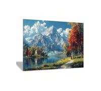 lianyibo 1 pezzo di tela da parete con lago di montagna e casa, stampe di poster sulla natura e sulla tranquillità per soggiorno, ufficio, arredamento per la casa (30x40 cm/senza cornice)