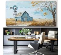 lianyibo 1 pezzo grande dipinto su tela con paesaggio rurale fattoria poster artistico da parete scene di fienili e mulini a vento arredamento moderno per soggiorno struttura 65x130 cm