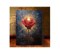 lianyibo 1 pezzo Quadro su tela con rosa rossa radiosa, poster illuminato con amore scintillante per soggiorno e camera da letto, decorazione carina per la stanza (70x110 cm/senza cornice)