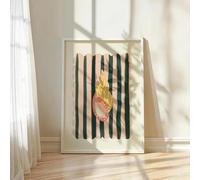 lianyibo 1 poster vintage con conchiglie gialle, dipinti astratti di conchiglie, stampe, arte minimalista, rosa, decorazione per la casa e il soggiorno, 50x75 cm, senza cornice.