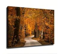lianyibo 1 quadro su tela con sentiero nel bosco autunnale stampa di paesaggi autunnali per soggiorno e camera da letto decorazione naturale vibrante cornice 80x120 cm