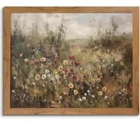 lianyibo Arte murale vintage con fiori, natura, fiori selvatici, prato, paesaggio, dipinto a olio, estetica rustica, poster floreale, arredamento per la casa (70x110 cm/cornice interna)