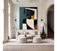 lianyibo Grande murale colorato e strutturato, dipinto astratto colorato in stile Picasso, stampe, pittura moderna, decorazione da parete, cornice 70x100cm