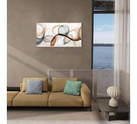 lianyibo Modern Abstract Wall Art - Deep Spirituality Art White And Brown Canvas Pictures Artwork Living Room Office Decor(65x130/Inner frame)