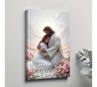 lianyibo pezzo di stampa su tela di Gesù cristiano, decorazione da parete, immagine religiosa ispiratrice di Dio, poster da parete per soggiorno, 70x100 cm, senza cornice.