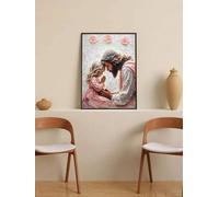 lianyibo pezzo Gesù e bambino preghiera arte murale religiosa Bibbia pittura stampa su tela Gesù con ragazza poster educativo decorazione 70x100 cm senza cornice