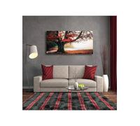 lianyibo Stampe di paesaggi naturali mozzafiato opere d'arte su tela alba foresta paesaggio con foglie rosse per l'arredamento del soggiorno 55x110 cm senza cornice.
