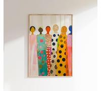 lianyibo Stampe moderne e colorate di persone astratte, arte contemporanea, poster di arte femminile vibrante, grande decorazione da parete, cornice 30x40cm