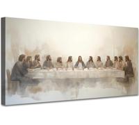 lianyibo The Last Supper Canvas Wall Art for Dining Room Modern Christian Jesus Art Religious Picture for Decorazione per soggiorno(80x160cm/Senza cornice)