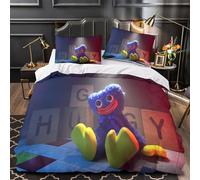 LIAOHENKAN Poppy Playtime Set Copripiumino Copripiumino 3 Pezzi 3D Stampa Digitale Horror Games Cartoon Microfibra Morbido Con Cerniera E Federe Set Di Biancheria Da Letto Per Bambini King(220x240cm)