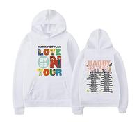 LIAOPUFUS Uomo Felpa con Cappuccio Stampata Love On Tour 2023 Felpa di Coppia Felpa per i Fan(2XL,002 Bianco)