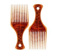 LiaSun Confezione da 2 pettini per capelli color ambra, lisci, afro, districanti, per capelli ricci, spessi, medi, lunghi, per capelli del viso (ambra)