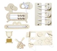 LIAVOP 7 pezzi Accessori per giocattoli Montessori Busy Board | tavola Montessori in legno per l'educazione precoce Giocattoli per lo sviluppo motorio Montessori Board
