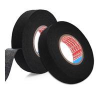 LIBAIDZ 2 Pezzi Nastro in Tessuto per Auto,Nastro Isolante Telato Nero,Nastro Isolante in Tessuto Nastro,Nastro Adesivo Resistente Alle Alte Temperature,per Car,Vehicle,Trucks (19mm*15m)
