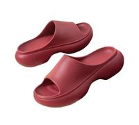 LIBANGRONG-888 Ciabatte da doccia Ciabatte casual alla moda, sandali da doccia for donna, leggere, imbottite, con suola spessa, for interni ed esterni Pantofole da esterno(Red,Alpha Small)