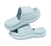 LIBANGRONG-888 Ciabatte da doccia Sandali con suola spessa for le donne, scarpe estive antiscivolo for la doccia, pantofole leggere e comode for l'esterno Pantofole da esterno(Blue,Alpha Small)
