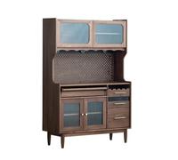 LIBANGRONG-888 Mobile buffet Credenza da pranzo, mobili for sala da pranzo, bancone bar integrato in legno massello, mobiletto da tè, cantinetta for vino Mobile contenitore