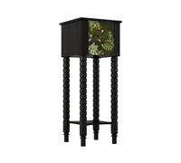 LIBANGRONG-888 Piedistallo per Vasi Espositore Decorativo Vintage con Doppio cassetto, Piedini Alti in Noce Bonsai Piedistallo