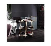 LIBANGRONG-888 Scaffalature Carrello bar for la casa con ripiani Mini carrello for vino e liquori for Natale, cucina, feste, sala da pranzo, soggiorno Scaffale Cucina(Nero)