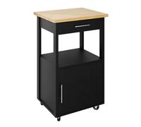 LIBANGRONG-888 Scaffalature Carrello for isola da cucina con portaoggetti, tavolino laterale con rotelle for isola da cucina su ruote, mobiletto for cucina, sala da pranzo, nero Scaffale Cucina