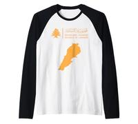 Libano,Bandiera del Libano,Libano mappa. Maglia con Maniche Raglan