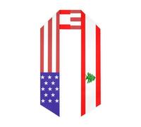 Libano Bandiera libanese America Stola di laurea Sciarpa Scialle Fascia el 2026 per uomini e donne Sciarpe angolate lucide bifacciali Regalo per cerimonia di laurea per scuole superiori, univ