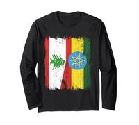 Libano Etiopia Mezza Bandiera Radici Etiopi Libanesi Maglia a Manica