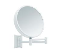 Libaro Imola Specchio Ingranditore da Parete - Specchio Trucco Girevole a 360° - Specchietto Bifacciale per Rasatura con Ingrandimento - Braccio Estensibile in Metallo, Ø 19 cm (Bianco 3x / 7x)