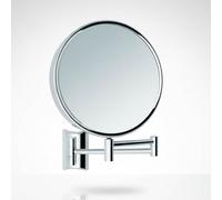 Libaro Imola Specchio Ingranditore da Parete - Specchio Trucco Girevole a 360° - Specchietto Bifacciale per Rasatura con Ingrandimento - Braccio Estensibile in Metallo, Ø 19 cm (Cromato 3x / 10x)
