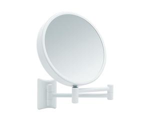 Libaro Imola Specchio Ingranditore da Parete - Specchio Trucco Girevole a 360° - Specchietto Bifacciale per Rasatura con Ingrandimento - Braccio Estensibile in Metallo, Ø 19 cm (Bianco 3x / 7x)
