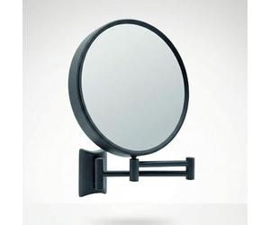 Libaro Imola Specchio Ingranditore da Parete - Specchio Trucco Girevole a 360° - Specchietto Bifacciale per Rasatura con Ingrandimento - Braccio Estensibile in Metallo, Ø 19 cm (Nero 3x / 7x)