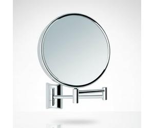 Libaro Imola Specchio Ingranditore da Parete - Specchio Trucco Girevole a 360° - Specchietto Bifacciale per Rasatura con Ingrandimento - Braccio Estensibile in Metallo, Ø 19 cm (Cromato 3x / 10x)