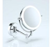 Libaro Modena Specchio Ingranditore da Parete a LED - Specchio Trucco Girevole a 360° con Dimmer, Luce Naturale e Ingrandimento per Make-up e Rasatura (5x / 10x)