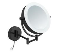 Libaro Specchio cosmetico XXL Tokyo - Specchio da parete a LED con funzione dimmer, spegnimento automatico, ingrandimento 3x/7x e superficie specchio extra large