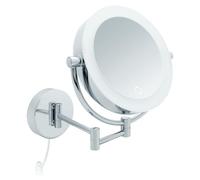 Libaro Tokio Specchio Trucco Ingranditore XXL da Parete a LED - Ingrandimento 5x/10x con Dimmer, Auto-Off e Spina 230V - Braccio Estensibile in Metallo Cromato