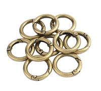 LIBCAM 10 pezzi di fermagli ad anello a molla in metallo, 20 25 28 mm, multicolore, apribili, portachiavi, clip for borsa, gancio, portachiavi a O for borsa fai da te(Bronze,28mm)