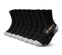 Libella Calzini Sportivi Uomo Traspiranti Cuscino Calze Spugna Cotone | Metà Polpaccio Antivesciche Punta e Tallone Rinforzati 39-42 43-46 Corsa Running Trekking Ciclismo Lavoro Nero Grigio 4 Paia