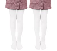Libella confezione da 2 collant danza bambina collant danza con piedino 80 DEN microfibra coprente colorato 27251 Bianco 146-152