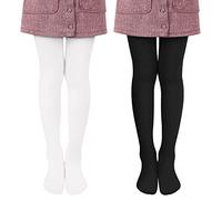 Libella confezione da 2 collant danza bambina collant danza con piedino 80 DEN microfibra coprente colorato 27251 Bianco Nero 122-128