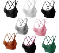 Libella Set a 3 Pezzi Donne Reggisegno Push Up Bustier Sostegno Forte Imbottito Senza Cinturino Fitness Top di Sport 3714 Grigio Turchese Verde S/M