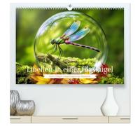 Libellen in einer Glaskugel (hochwertiger Premium Wandkalender 2026 DIN A2 quer), Kunstdruck in Hochglanz: Eine zarte Libelle, eingefangen in einer ... der Leichtigkeit, bewahrt für die Ewigkeit.