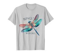 Libellula, Ali della meraviglia, Ali incantevoli Maglietta, Uomo, Argento, S