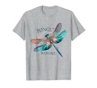 Libellula, Ali della meraviglia, Ali incantevoli Maglietta, Uomo, Grigio Melange, L